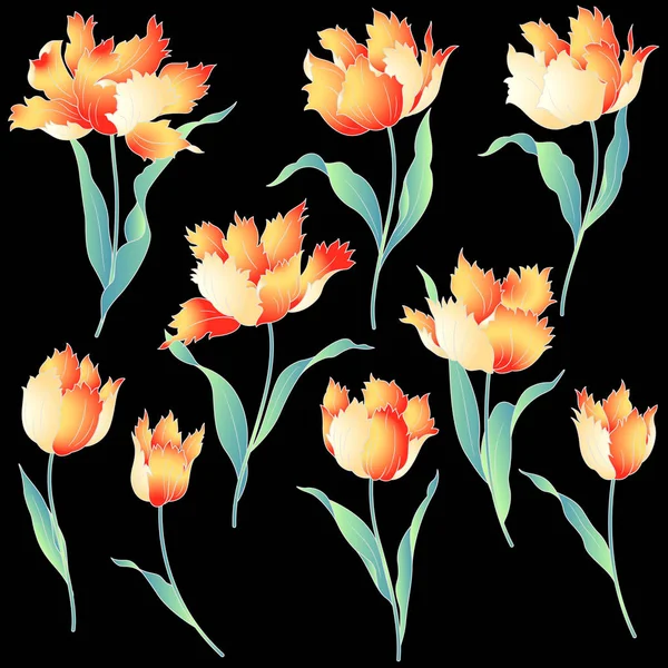 Tulipa estilo japonês — Vetor de Stock