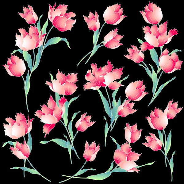 Tulipa estilo japonês — Vetor de Stock