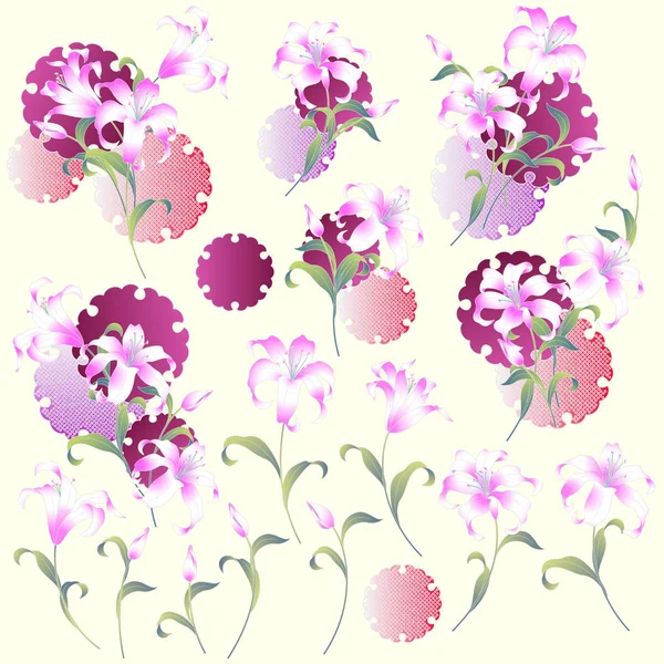 Japoński styl lily — Wektor stockowy