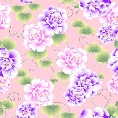 Japon tarzı Şakayık desen