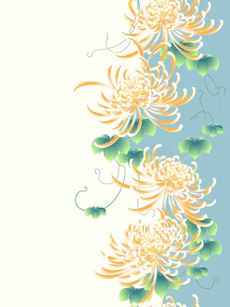 Chrysanthemenmuster im japanischen Stil — Stockvektor