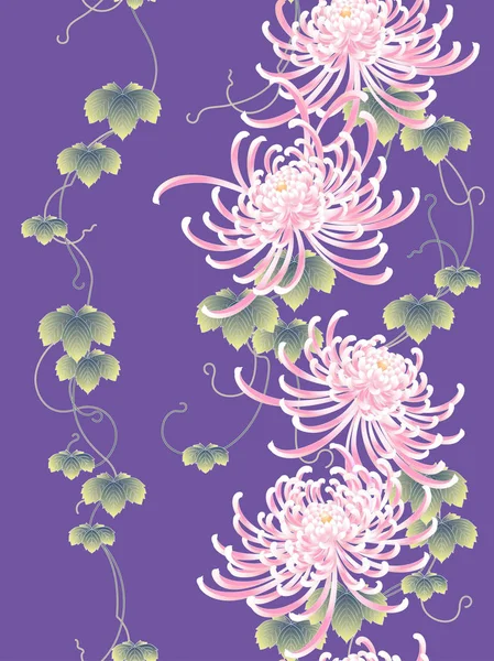 Japanilainen tyyli krysanteemi kukka kuvio — vektorikuva