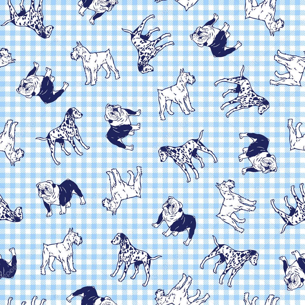 Dog illustration pattern