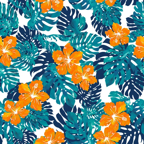 Tropical plants pattern — Stock Photo, Image