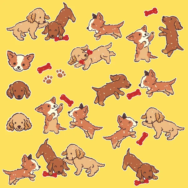 Cão ilustração padrão —  Vetores de Stock