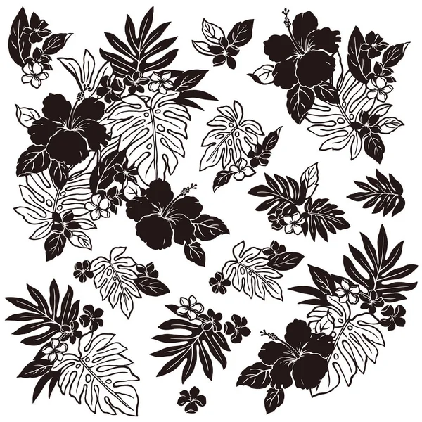 Hibiscus Blomma Illustration — Stock vektor
