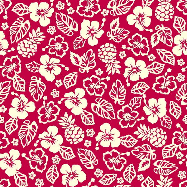 Hibiscus et motif d'ananas — Image vectorielle