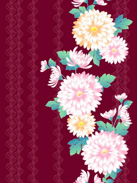 日式菊花图案 — 图库矢量图片