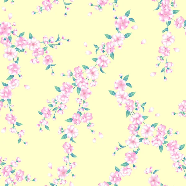 Style japonais motif de fleur de cerisier — Image vectorielle