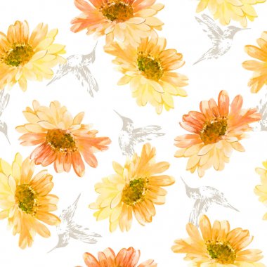 Çiçek illüstrasyon deseni