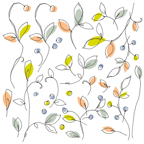 抽象的植物插图 — 图库矢量图片