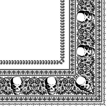 Kafatası illüstrasyon bandana