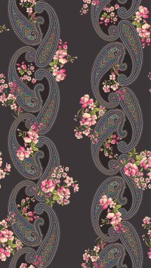 Paisley çiçek tasarım deseni