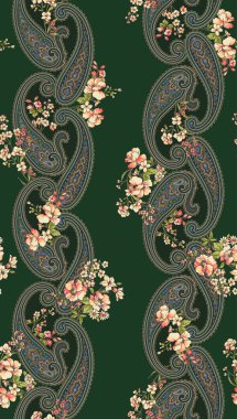 Paisley çiçek tasarım deseni