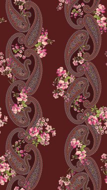 Paisley çiçek tasarım deseni