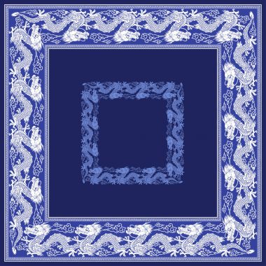 Japon tarzı ejderha eşarp