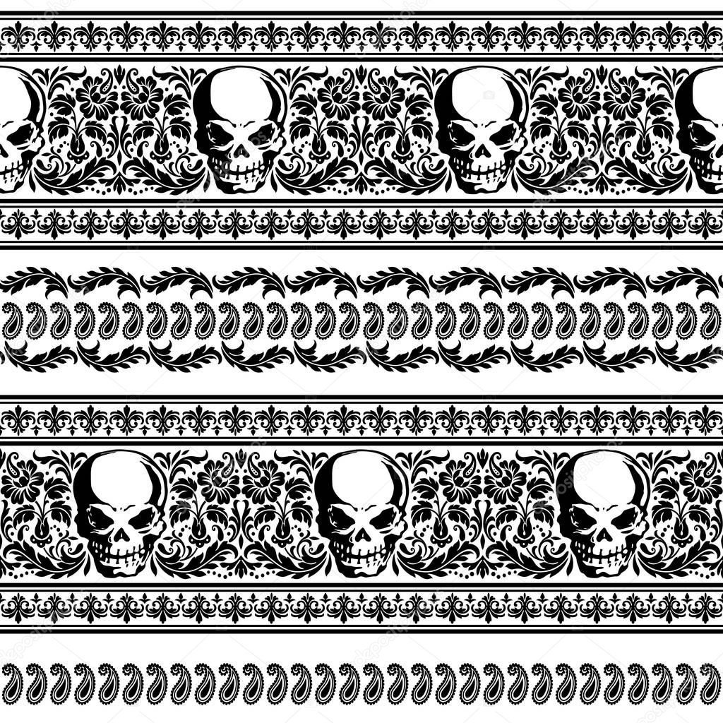 Skull illustration pattern