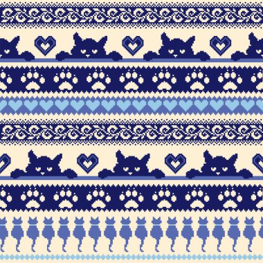 Kedi Nordic desen illüstrasyon