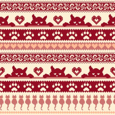 Kedi Nordic desen illüstrasyon