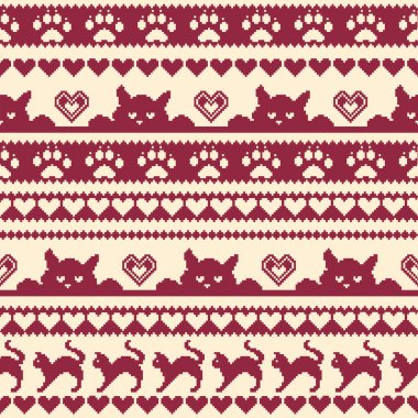 Kedi Nordic desen illüstrasyon