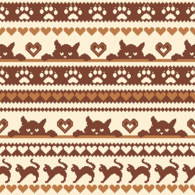 Kedi Nordic desen illüstrasyon