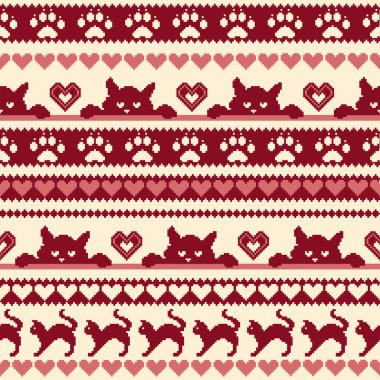 Kedi Nordic desen illüstrasyon