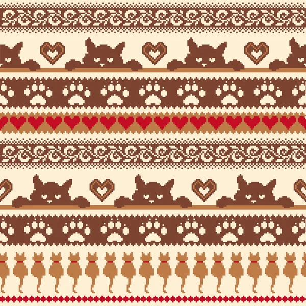 Kedi Nordic desen illüstrasyon