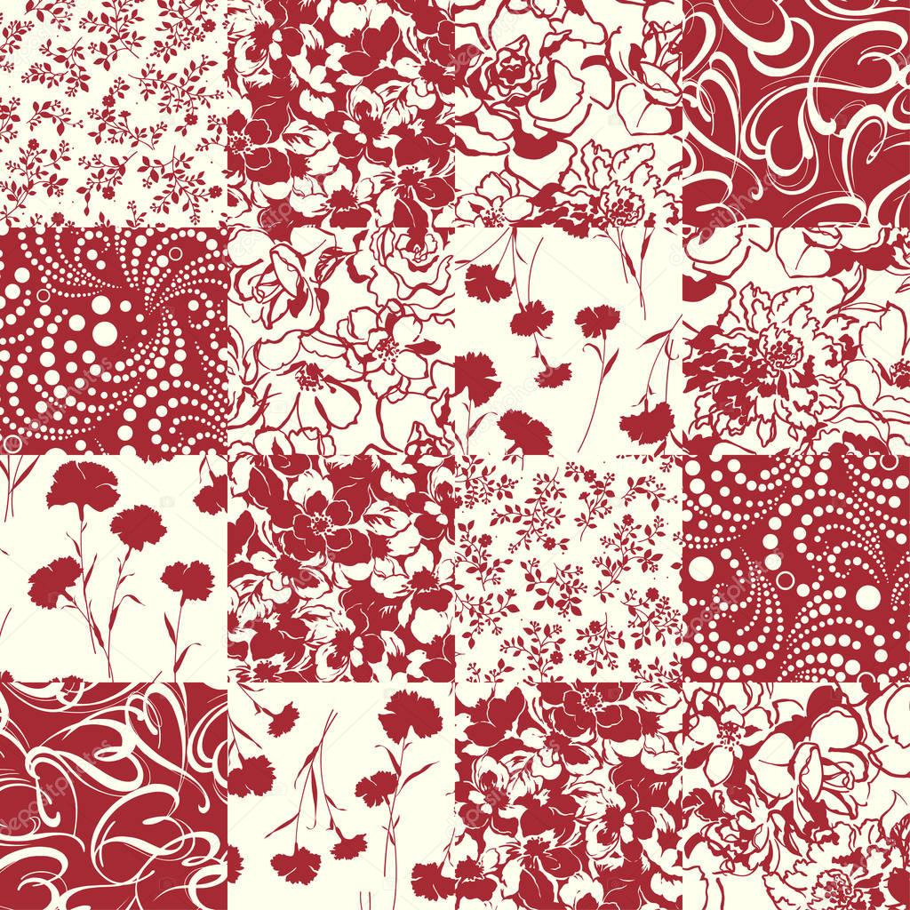 Flower patchwork pattern