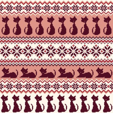 Kedi Nordic desen illüstrasyon