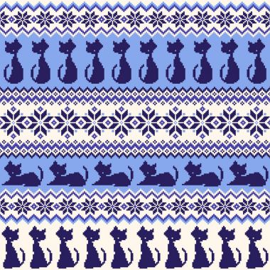 Kedi Nordic desen illüstrasyon