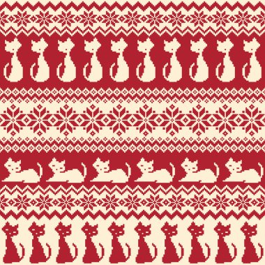 Kedi Nordic desen illüstrasyon