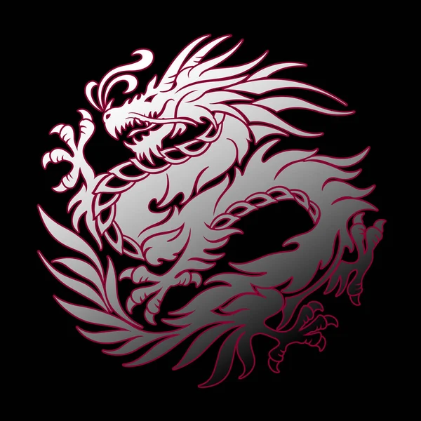 Dragon illustration object — Stock Vector