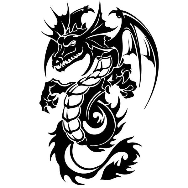 Dragon illustration objekt — Stock vektor