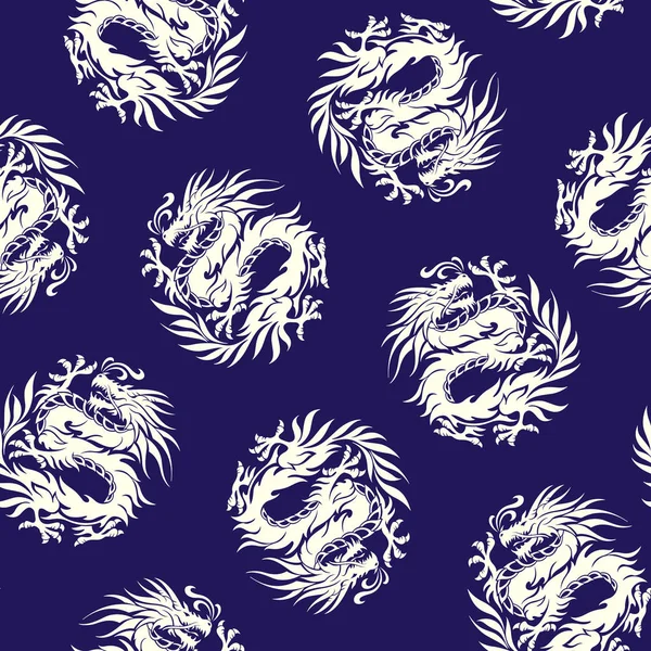 Dragon illustration pattern — Stock Vector