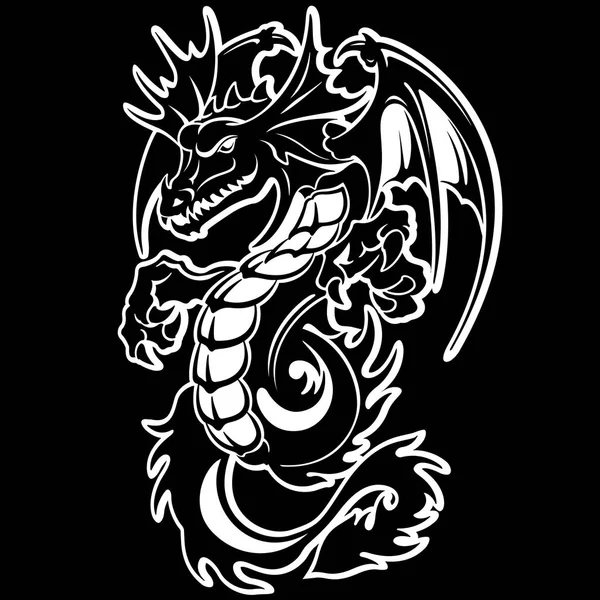 Dragon illustratie object — Stockvector