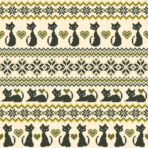 Kedi Nordic desen illüstrasyon