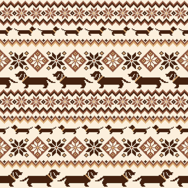 Dog Nordic pattern illustration
