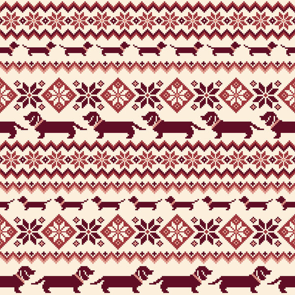 Dog Nordic pattern illustration