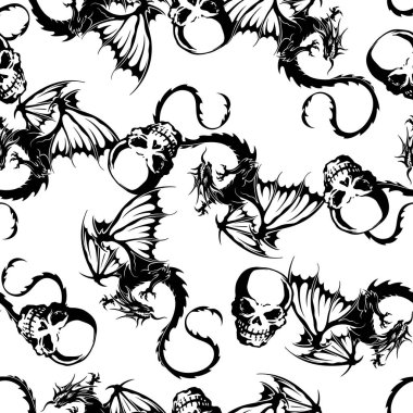 kafatası ve ejderha deseni,