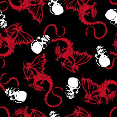 kafatası ve ejderha deseni,