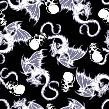 kafatası ve ejderha deseni,