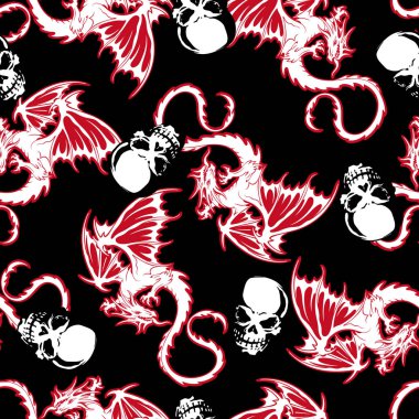 kafatası ve ejderha deseni,