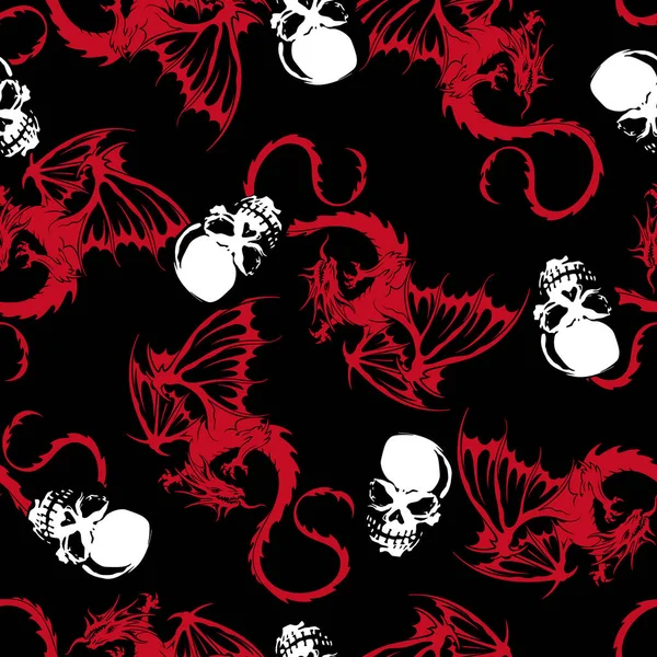 kafatası ve ejderha deseni,