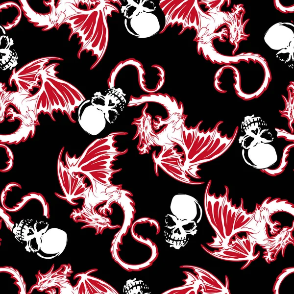 kafatası ve ejderha deseni,