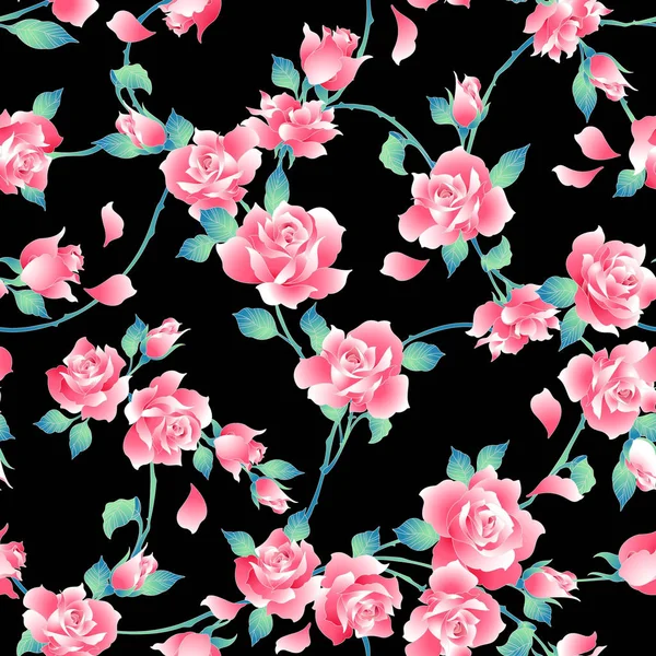 Rose Illustrazione Pattern Progettato Una Rosaho Lavorato Vettori Questo Dipinto — Vettoriale Stock