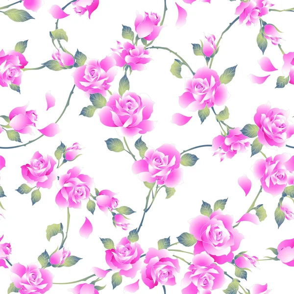 Rose Illustrazione Pattern Progettato Una Rosaho Lavorato Vettori Questo Dipinto — Vettoriale Stock