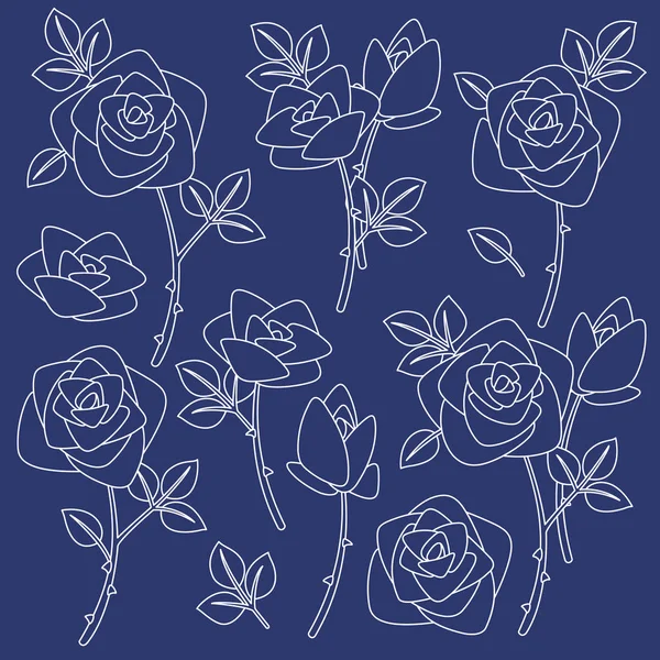 バラの花の図 ベクトルで Paintingi 働いて美しいバラを作りました — ストックベクタ