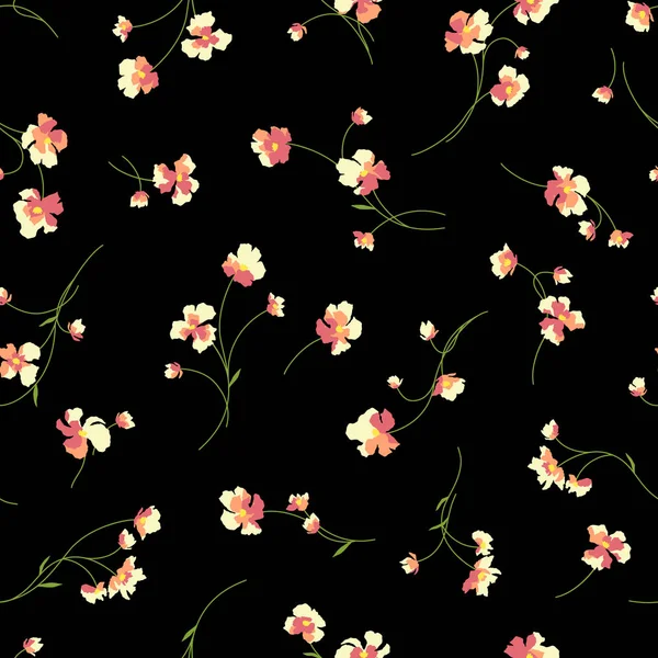 Blume Illustration Pattern Entwarf Eine Blume Die Nahtlos Weitergeht — Stockvektor