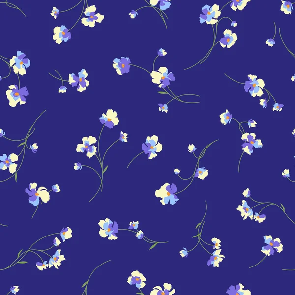 Flower Illustration Pattern Designed Floweri Continue Seamlessly — Stock Vector