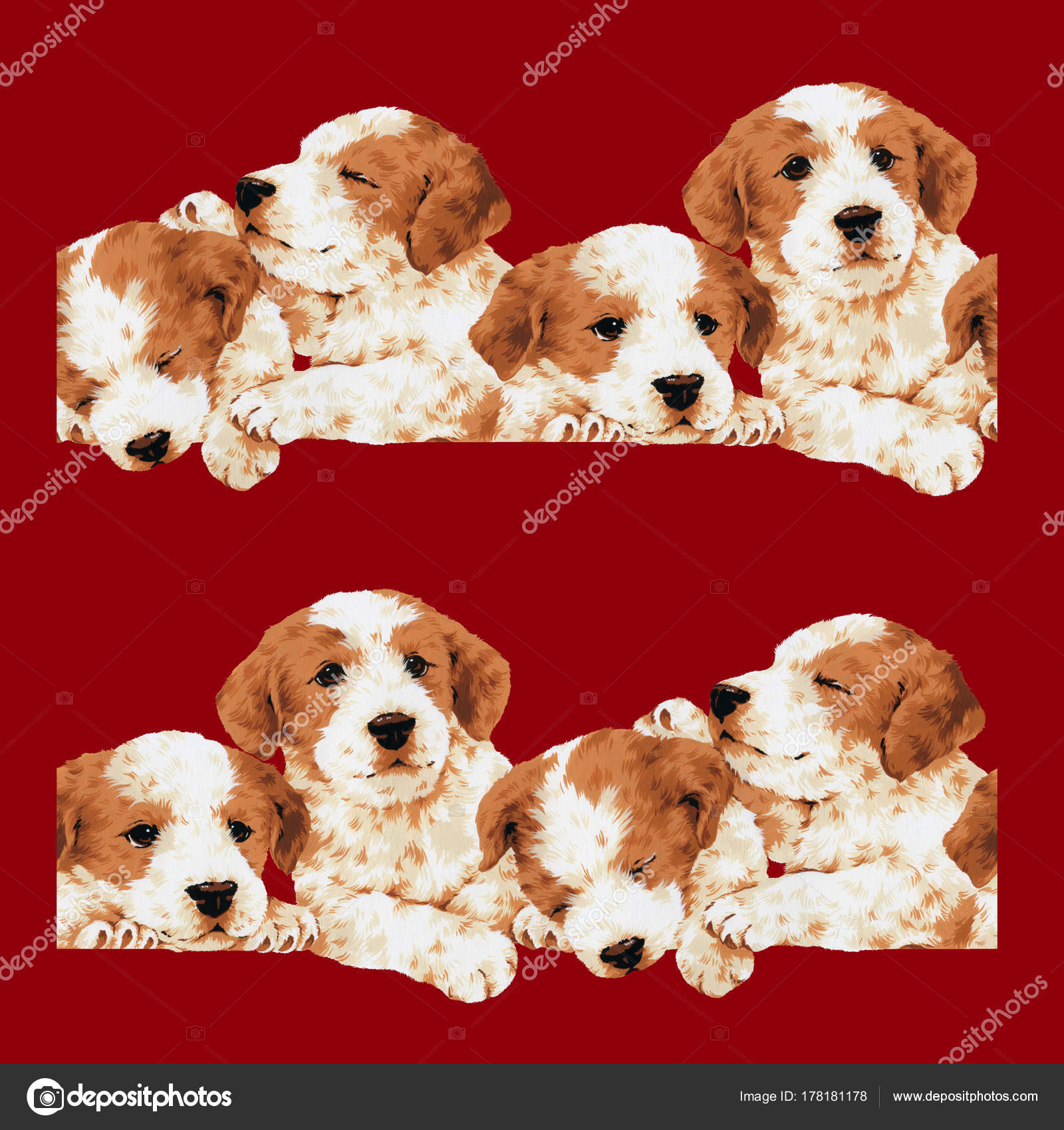 Illustration Joli Chien Fait Illustration Joli Chiot